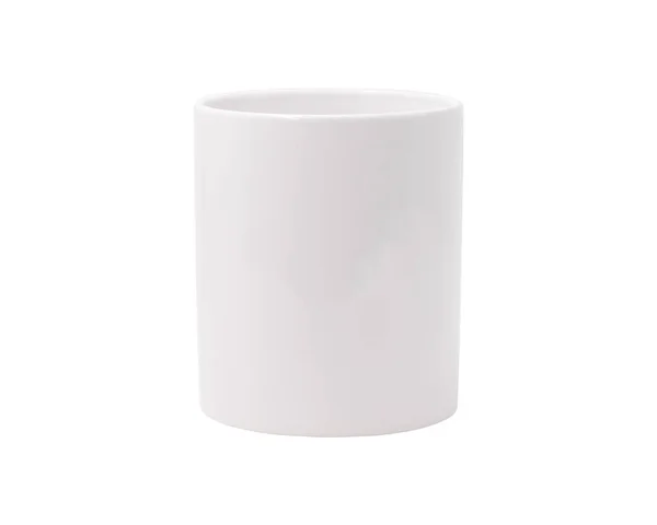 Caneca Branca Fundo Isolado Com Caminho Recorte Copo Bebida Branco — Fotografia de Stock