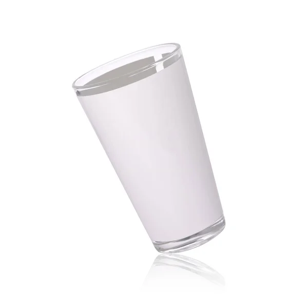 Högt Glas Isolerat Vit Bakgrund Transparent Drink Mugg Eller Glas — Stockfoto