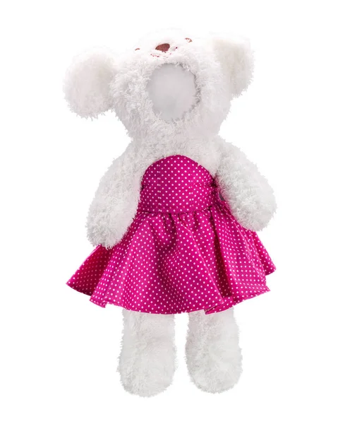Teddy Ursos Boneca Isolada Fundo Branco Boneca Urso Uniforme Vestido — Fotografia de Stock