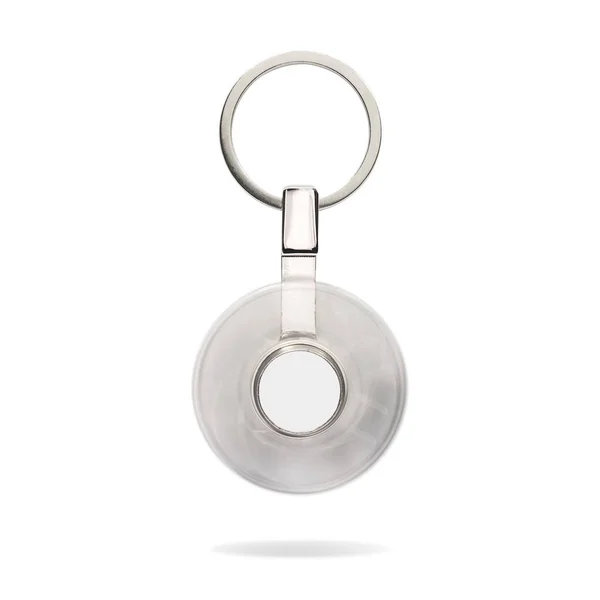 Motion Spinning Key Ring White Background Blank Key Chain Your — Stock Photo, Image