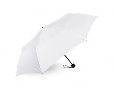 Beyaz arka planda izole edilmiş boş şemsiye. Koruma güneş ve yağmur için taşınabilir şemsiye. Kırpma yolları nesnesi.