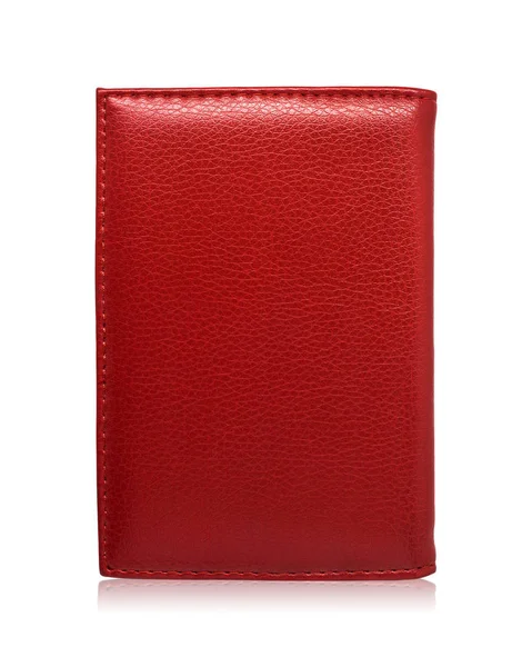 Red Passport Wallet Isolated White Background Template Leather Purse Your — Stock Photo, Image