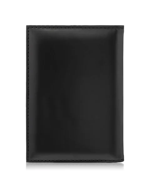 Black Passport Wallet Isolated White Background Template Leather Purse Your — Stock Photo, Image