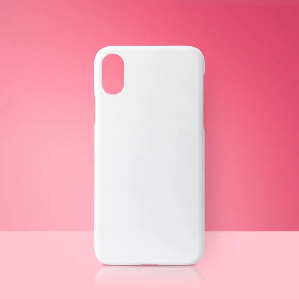 Белый Мобильный Чехол Розовых Задниках Чехол Печати — стоковое фото