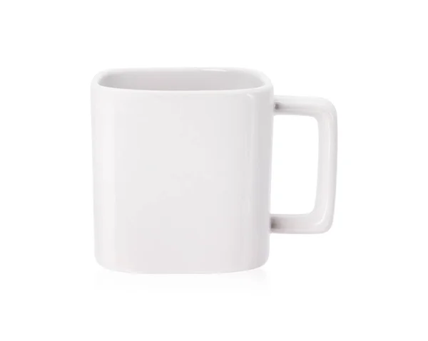 Caneca Branco Isolada Fundo Branco Copo Bebida Para Seu Projeto — Fotografia de Stock