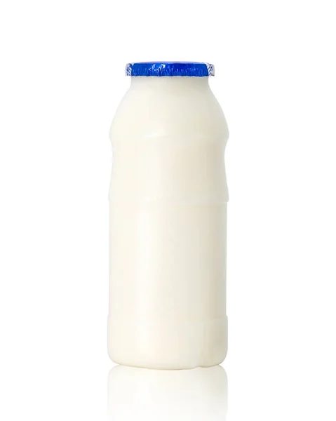Verse Melk Fles Geïsoleerd Witte Achtergrond Sjabloon Van Melk Pakket — Stockfoto