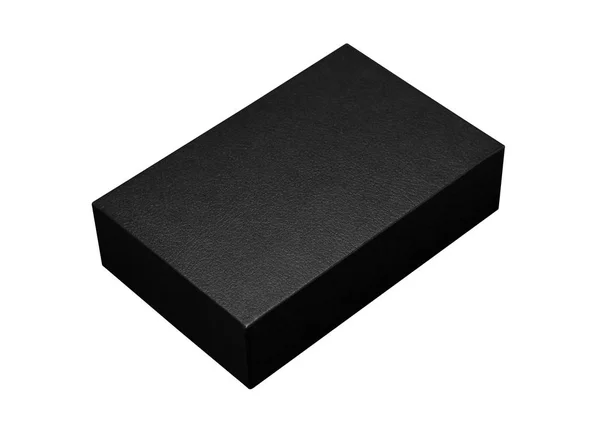 Black Box Isoliert Auf Weißem Hintergrund Dunkles Produktpaket Für Ihr — Stockfoto
