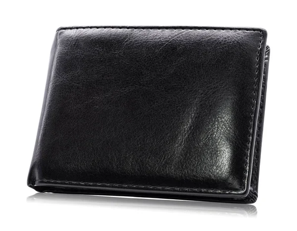 Black Leather Wallet Isolated White Background Leather Purse Keep Your Royalty Free Stock Photos