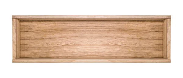 Vista Superior Caja Madera Aislada Sobre Fondo Blanco Plantilla Blanco — Foto de Stock