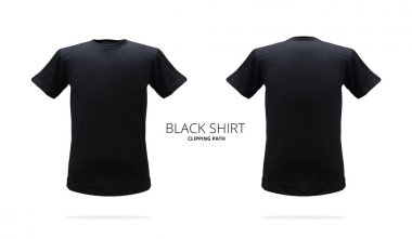 Beyaz arkaplanda siyah t-shirt şablonu.