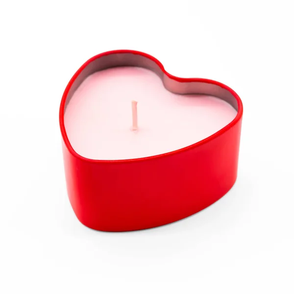 Red Heart Box Package White Background — Stock Photo, Image
