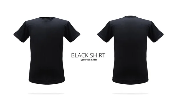 白い背景に黒いTシャツのテンプレート — ストック写真