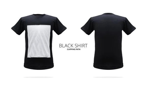 Modelo Shirt Preto Fundo Branco — Fotografia de Stock