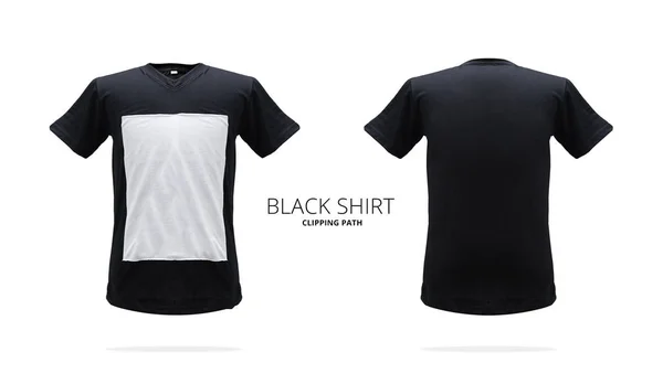 白い背景に黒いTシャツのテンプレート — ストック写真
