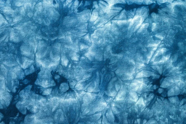 Tie Dye Pattern Abstract Blue Background Detail Cotton Fabric Texture — Stock Photo, Image