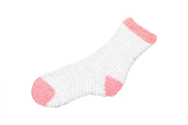 Chaussettes Roses Isolées Sur Fond Blanc Chaussette Hiver Tissu Doux — Photo