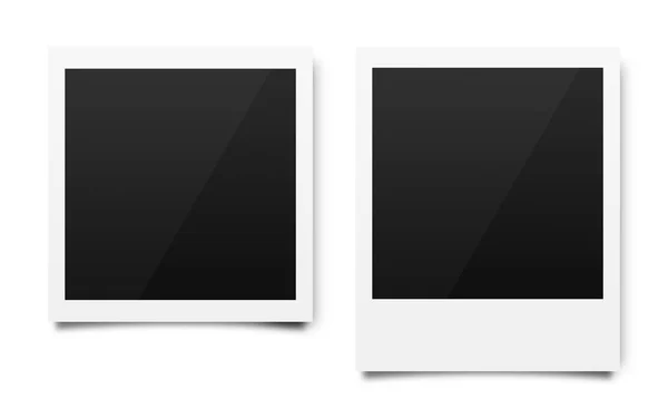 Empty Polaroid Photo Frames Mockups Template Pure White Background Putting — Stock Photo, Image