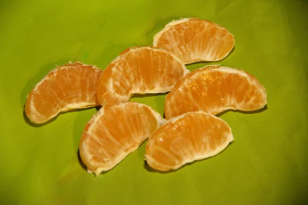 Délicieuses Mandarines Juteuses Sur Fond Lumineux — Photo