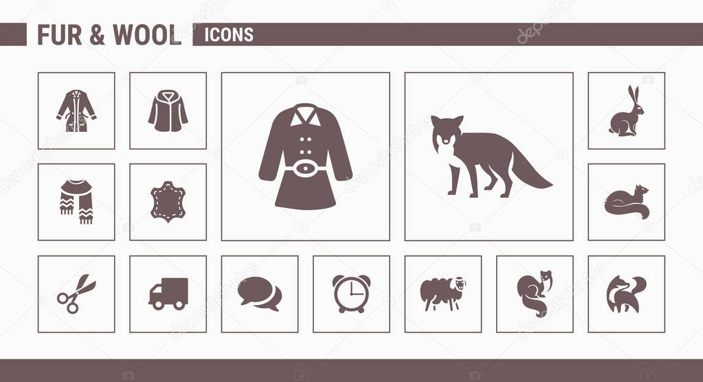 Fur & Wool Icons - Set Web & Mobile 01