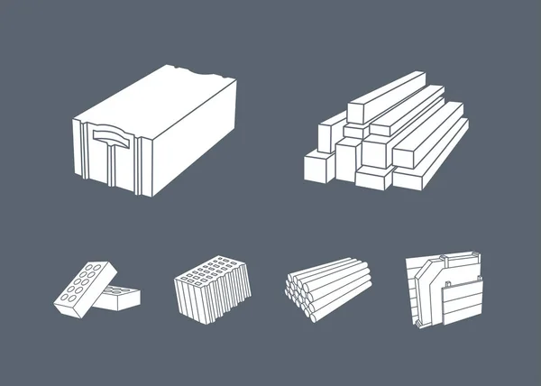 Building construction materials 02 — Stock Vector