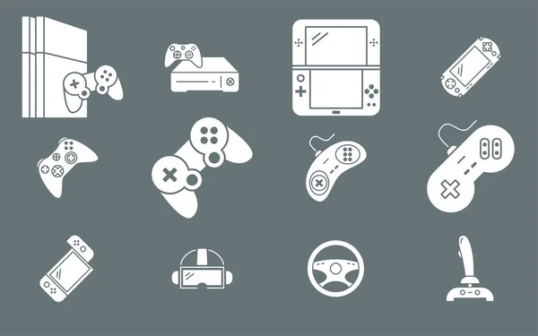 Gamepad a herní konzole ikony 02 — Stockový vektor