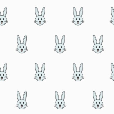 Ambalaj kağıdı - Vektör grafik tasarımı için sembollerin kusursuz deseni tavşan