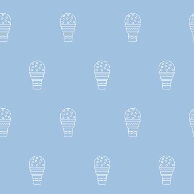 Paket kağıdı - Sembollerin kusursuz deseni vektör grafik tasarımı için dondurma