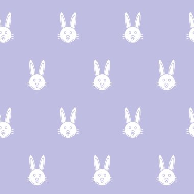 Ambalaj kağıdı - Vektör grafik tasarımı için sembollerin kusursuz deseni tavşan