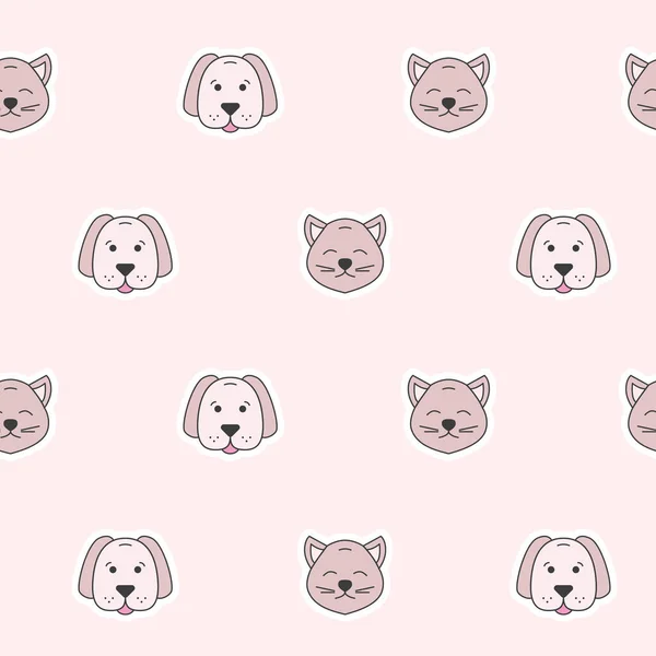 Papel Embalaje Patrón Inconsútil Símbolos Gato Perro Para Diseño Gráfico — Vector de stock