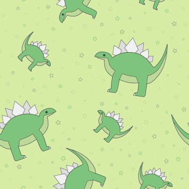 Ambalaj kağıdı - Hayvanların kusursuz deseni Jurasik dönem, vektör grafik tasarımı için dinozorlar