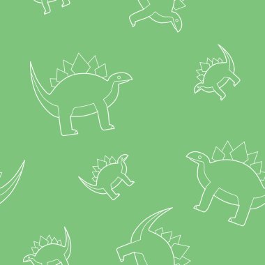 Ambalaj kağıdı - Hayvanların kusursuz deseni Jurasik dönem, vektör grafik tasarımı için dinozorlar