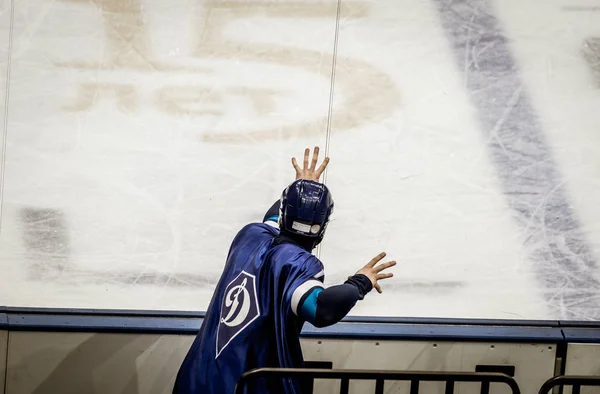 Ventilador no jogo de hóquei no gelo — Fotografia de Stock