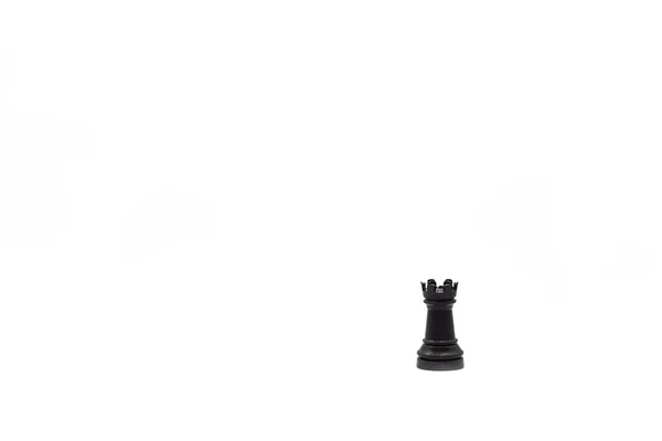 Peón de ajedrez, torre negra, aislado en fondo blanco —  Fotos de Stock