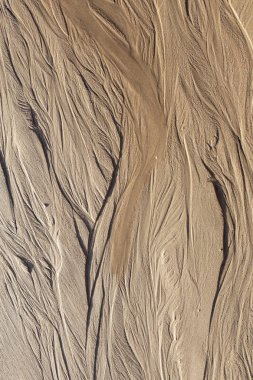 Plajın kumundan akan suyun yaptığı markalar.