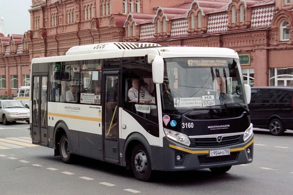 Moscow Russia July 2019 Route Minibus Street — стокове фото