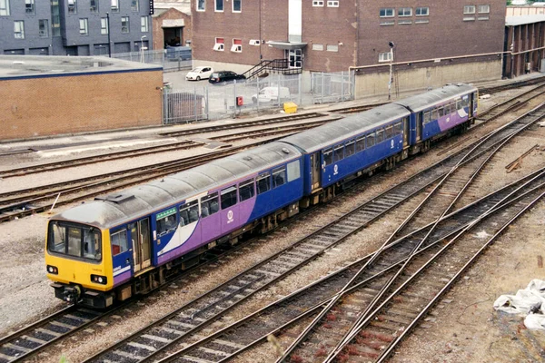 Sheffield 2018 Northern Rail Three Car Passenger Train Class 144 — 스톡 사진