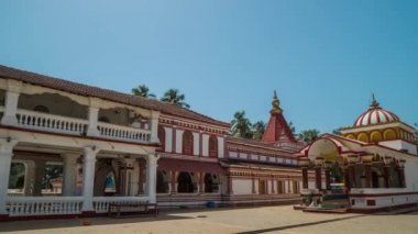 Hyperlapse Güzel Hindu tapınağı Hindistan Goa Morjim