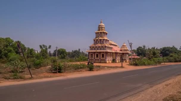 Hyperlapse Beautiful Hindu temple India Goa Klangut — Stock Video