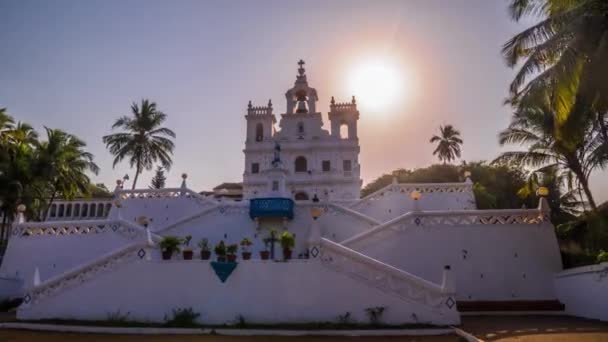 Vårfrukyrkan av den obefläckade avlelsen i Goa — Stockvideo