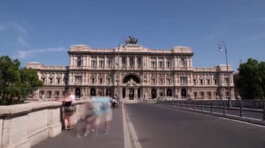 Adalet Sarayı Yargıtay Roma İtalya Umberto Köprüsü Görünüm Turizm 4k