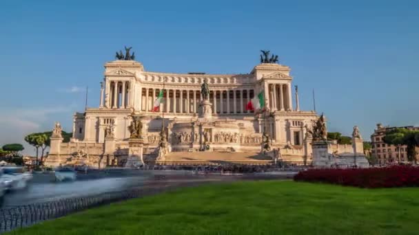 Monumento a Vittoriano en la Plaza de Venecia Roma, Italia — Vídeo de stock