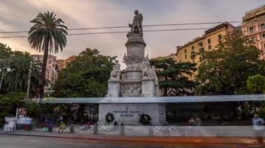 Cenova, İtalya: Cenova, Liman ve Piazza Principe İstasyonu manzaralı gün batımında panorama