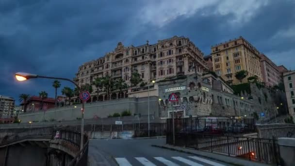 Cenova Skyline Havadan Görünümü, İtalya, Lantern Landmark, Liguria, Old Town cityscape hyperlapse — Stok video