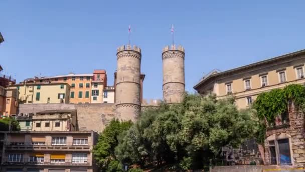 Порта Сорана, стіни Генуї, Італія повітряні кадри Порта Сорана, стіни Генуї — стокове відео