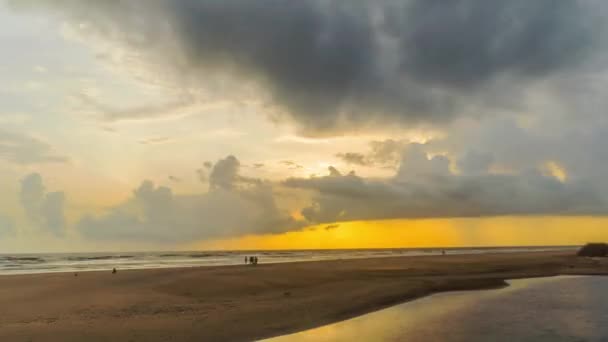 Sunset sol luz costa 4k timelapse india — Vídeos de Stock