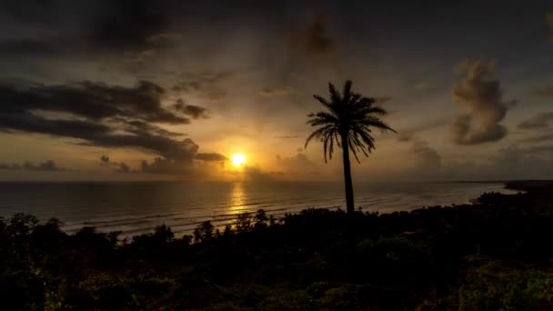 Solnedgång sol ljus kust 4k timelapse Indien — Stockvideo