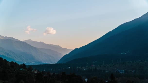 Himachal Pradesh Zachód słońca góry timelapse 4k — Wideo stockowe
