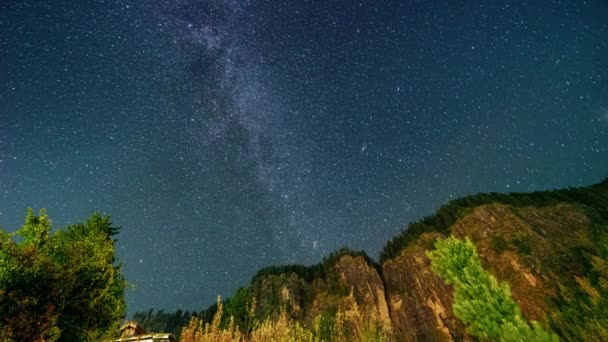 Índia Himalaia Céu noturno Timelapse 4k — Vídeo de Stock