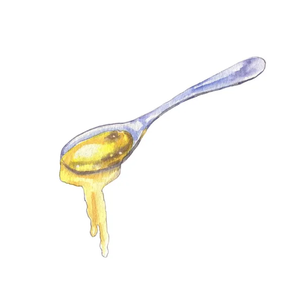 Bal ile metal kaşık