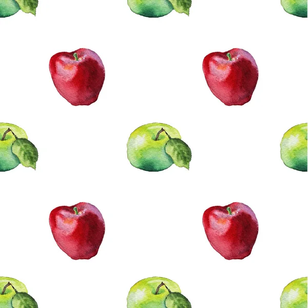 Motif aquarelle avec des pommes — Photo